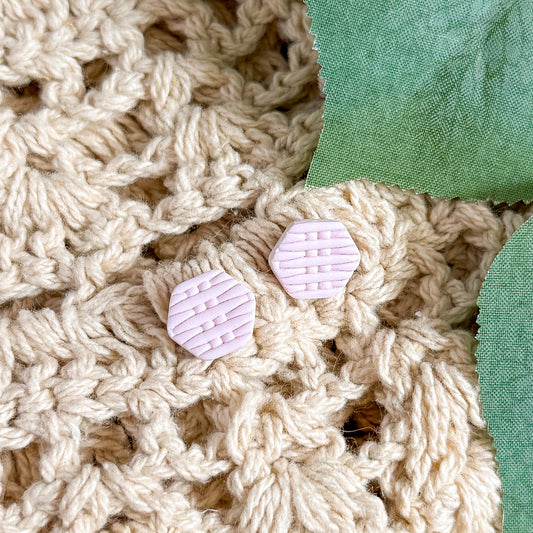 Stud - Rattan|Pale Pink/Purple
